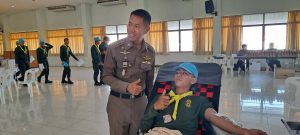 พ.ต.อ.พิเชษฐ์พงศ์ แจังค้ายคมผกก.สภ.เมืองสมุทรสาคร ร่วมโครงการบริจาคโลหิตเฉลิมพระเกียรติ เนื่องในโอกาสพระบาทสมเด็จพระเจ้าอยู่หัวรัชกาลที่ 10 เฉลิมพระ ชนมพรรษา 73 พรรษา